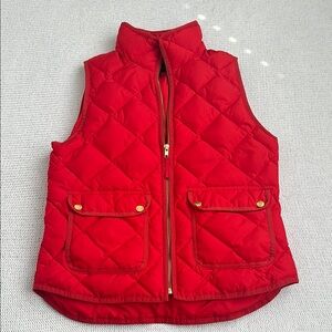 J Crew Down Quilted Puffer Vest Red/Orange Size S